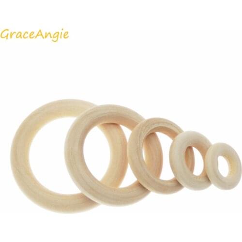 10pcs 20pcs Natural Wood Circle DIY Crafts For Jewelry Making Baby Teething Wooden Ring25mm-45mm Natural Wood Rings for DIY Craf