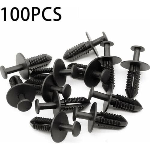100pcs 7mm Auto Fastener Clip Car Body Push Retainer Pin Rivet Bumper Door Trim Panel Retainer Fastener Kit Car Accessories