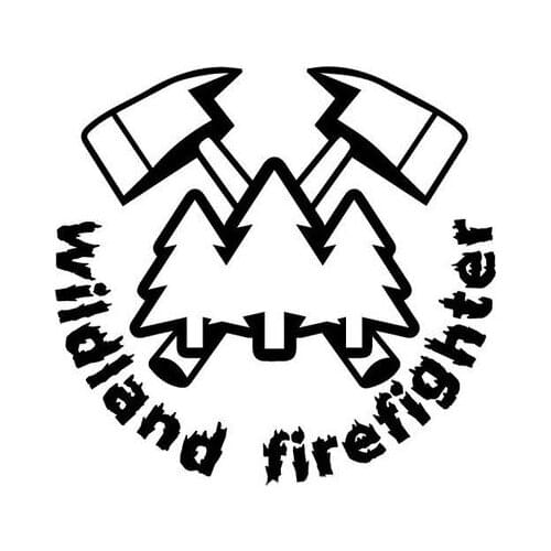 11X10.2CM WILDLAND FIRE FIGHTER AXES Vinyl Car Sticker FOREST Fireman Smokejumper Decals Black/Silver