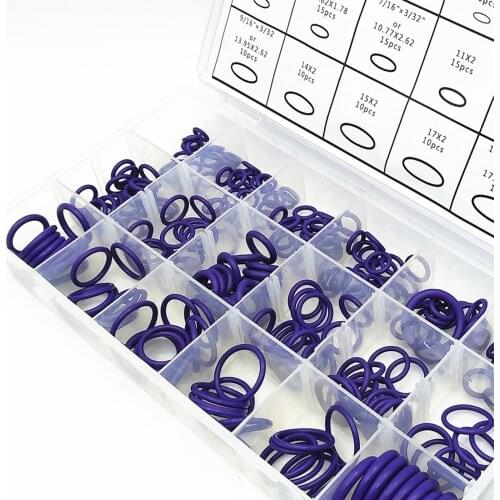 270Pcs Purple Rubber Seal O-Ring Washer Assortment Set with Case Accessories