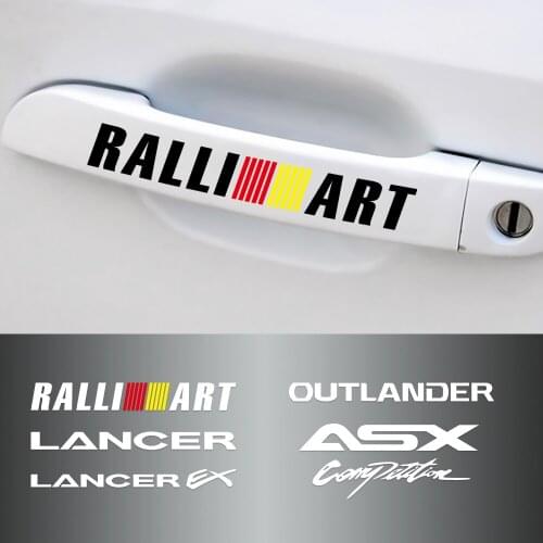 4pcs Car Wiper Door Handle Sticker Reflective Decal Decoration For Mitsubishi Ralliart Lancer Lancer EX ASX auto Accessories