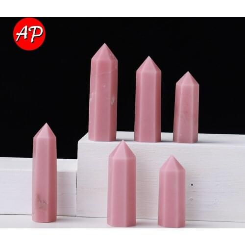 5-8cm Natural Pink Opal Point Crystal Tower Home Decoration Reiki Polished Obelisk Energy Pyramid Love Stone