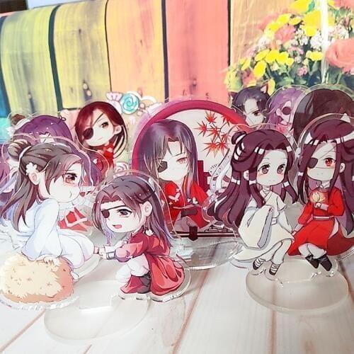 9cm Anime Tian Guan Ci Fu key chain Xie Lian Hua Cheng Cute Acrylic Standing Plate Model Home Decor
