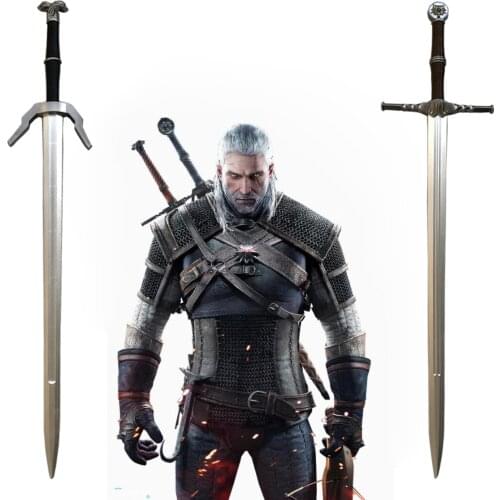 Anime The wizard 3 cosplay Geralt of Rivia sword White Wolf sword Weapon Prop Role Play PU Model Toy Prop