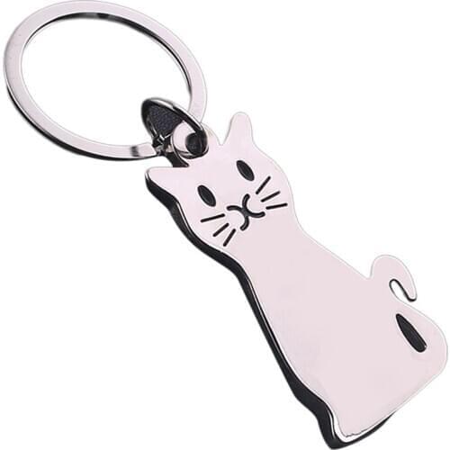 Keychain Cat Pendants DIY Men Jewelry Car Key Chain Ring Holder Silver Color Plated Souvenir For Gift Pendant