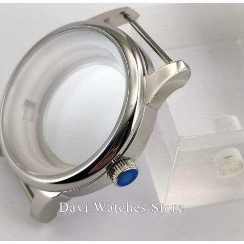 Watch Case Corgeut 40mm Sapphire Glass Polished Watch Case Fit ETA2836 MIYOTA 8215 821A 8205 DG 2813 3804 Automatic Movement