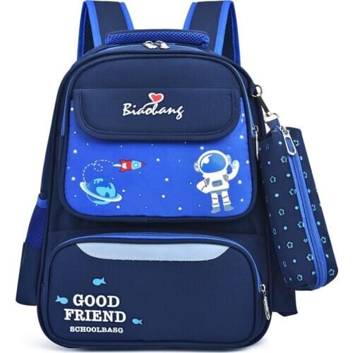 2021 Children School Backpack For Boys Bule Knapsack Girls Cute rabbit Orthopedic Backpacks Kids Satchel Space School Bags