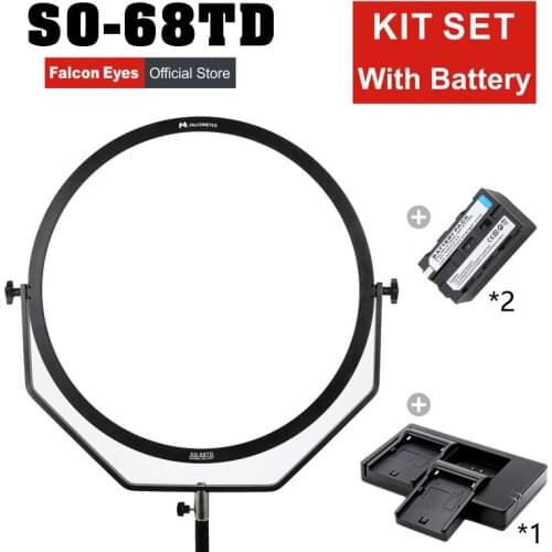 Falcon Eyes 68W LED Video Soft Light 3000-5600K Bi-color Continuous Lighting For Movie/Live Interview Photographic Lamp SO-68TD