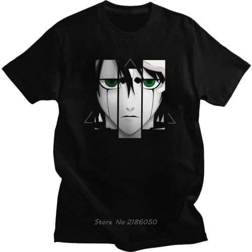 Ulquiorra Cifer Tshirts Men Cotton Anime Manga Bleach Tee Tops Adult Cool Short Sleeve Fashion T-shirt Fans T Shirt Harajuku