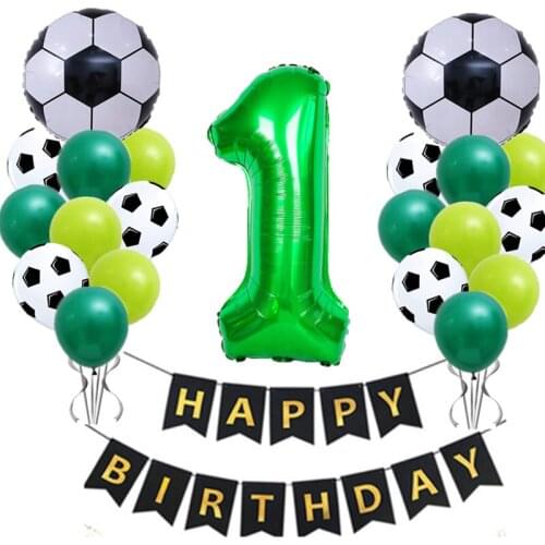 Football Foil Balloons Banner Soccer Sports Meet Fans Latex Ballons Boys Toys Birthday Party Decor Bunting Games Event Flag