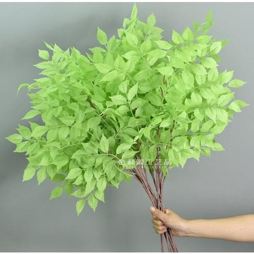 Artificial Plants Leaves Flower Home Decor House Decrite Single Peak Leaf Wedding Hall Green Ceiling Party Christmas 13 Colors