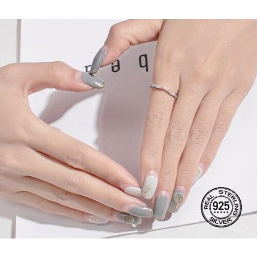 Open Cross Zircon Rings S925 Silver For Women Adjustable Punk Hip Hop New Trendy Fashion Korean Hot Student Lady Jewelry INEFFA