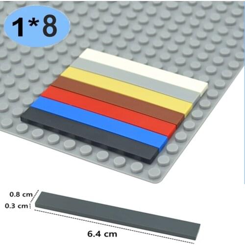 Leduo Assembles Particles 50pcs Compatible DIY Building Blocks Figure Bricks Smooth Flat Tile 1x8 Educational Creative Toys 4162