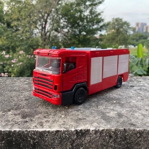 Diecast 1:32 Scale For Scania Fire Truck Alloy Toys Car Model Collection Static Decoration