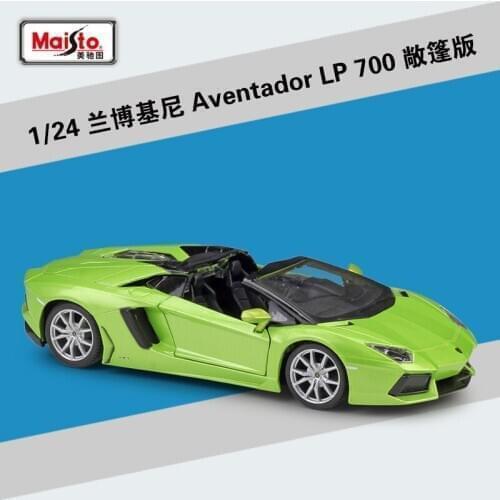 Maisto 1:24 Fluorescent green Lamborghini Aventador LP700 Roadster sports car simulation alloy car model toy collection gift