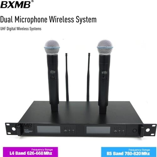 True Diversity QLX24D Microphone Wireless System with BETA58A Dual Transmitter Handheld Mic For Karaoke Live Stage Performance