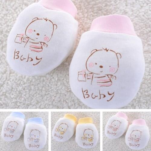 New 1Pair Cotton Baby Anti Scratching Gloves Newborn Gloves Protection Baby Mittens Glove Infant Accessories