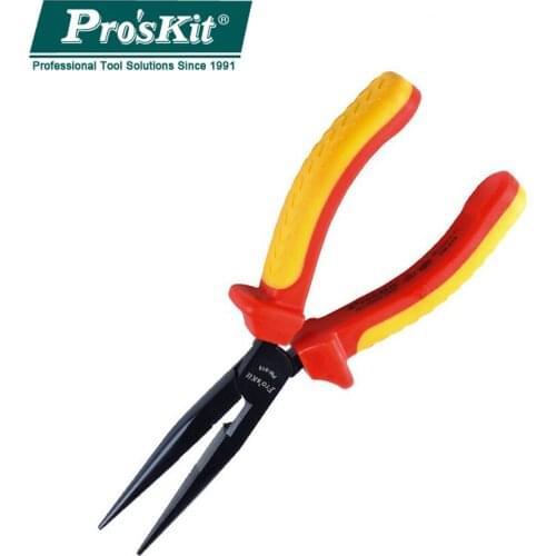 Proskit PM-918 High Voltage Insulation Long Nose Pliers (200mm) Electrician Hand Tools Electrical Wire Pliers Stripper Cutter
