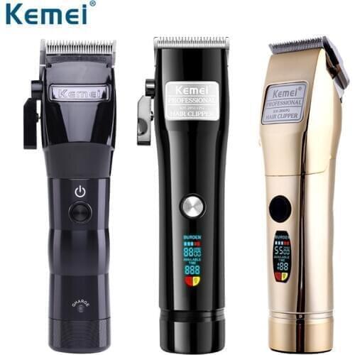 Professional Hair Timmer Barber Clippers Kemei KM-2850 PG Hair Clipper Rechargeable Haircut Hair Machine LCD Oilhead Clipper