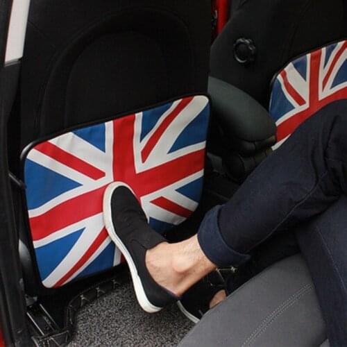 Union Jack Car Seat Anti-Dirt Mat Pad Child Anti-Kick Cushion For MINI ONE COOPER S F54 F55 F56 F60 R55 R56 R60 R61Car Styling