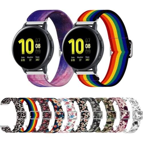 20mm Strap For Samsung Galaxy Watch 3/Watch Active 2 Adjustable Elastic Nylon Bracelet Garmin forerunner645 Correa Watchband