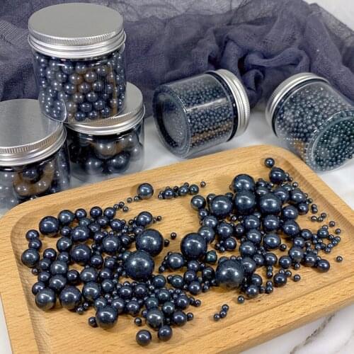 500g Edible Black Pearl Sugar Balls Fondant Cake Decoration Edible Candy Sugar Beads Birthday Ice Cream Decoration Sugar Pearl