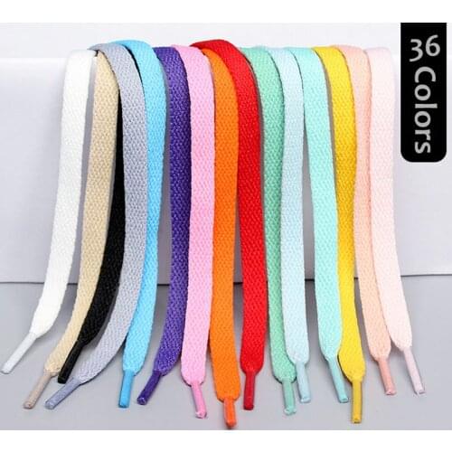 1Pair 36colors Flats Shoelaces Classic Shoe Laces Off Sneaker White Sports Men Women Children Shoelace Casual Shoe Strings