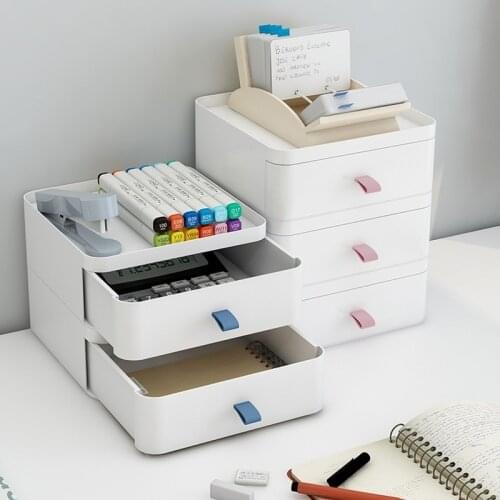 Stackable Plastic Desk Organizer Storage Cabinet Drawer Cosmetics Makeup Stationery Toys Organizer Office Accessories File Shelf