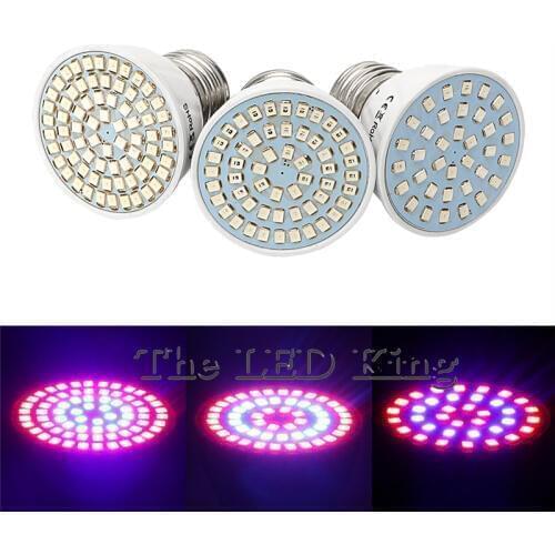 E27 GU10 MR16 Bulb Red + Blue Full Spectrum Led Grow Lamp For Flowering Plant and Hydroponics Lighting 48 60 80Leds Bulb Lamp