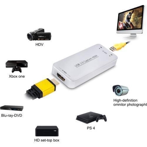 USB Game Capture Card , HD To USB Dongle Full HD 1080P Video Audio Grabber Adapter Converter