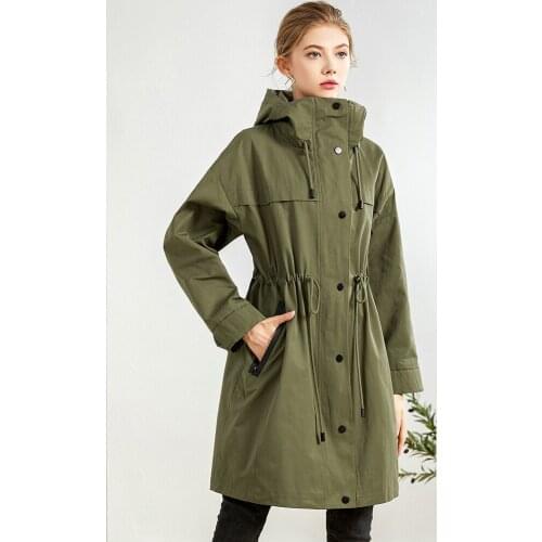 Windbreaker womens middle and long style 2021 spring and autumn clothes new Korean loose casual fashion work clothes fashion