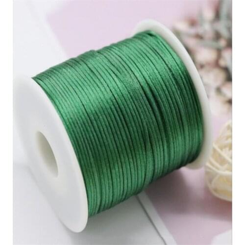1MM Green Nylon Chinese Satin Silk Knot Cord Rattail Thread Necklace Macrame String Jewelry Findings Beading Rope #262