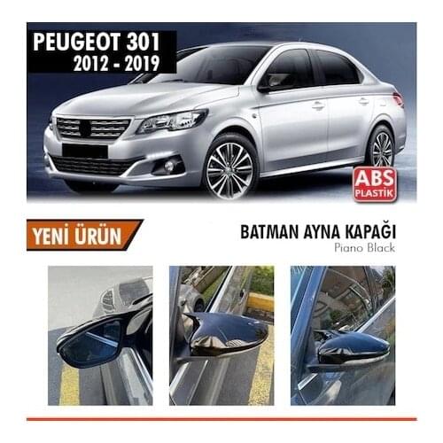 Bat Mirror Cover Piano Black For Peugeot 301 ABS 2012-2019 From Quality Product Full Harmony 1 Suit 2 Piece (right and Left)