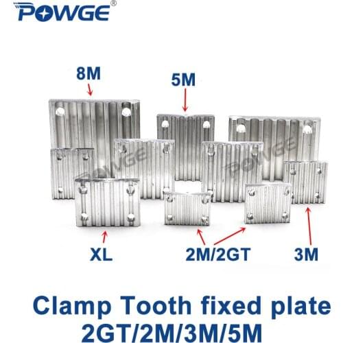 POWGE HTD 3M/5M 2GT Aluminum Arc Clamp Tooth Plate For Open Synchronous Belt Fixed Clip Timing Belt Connection Teeth Plate
