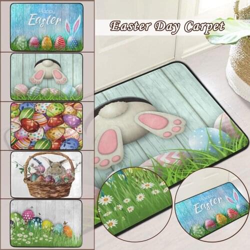 1Pcs Easter Day Print Decoration Door Mat Non-slip Bottom Floor Indoor Outdoor Carpet Floor Bathroom Bedroom Door Mat Home Hotel