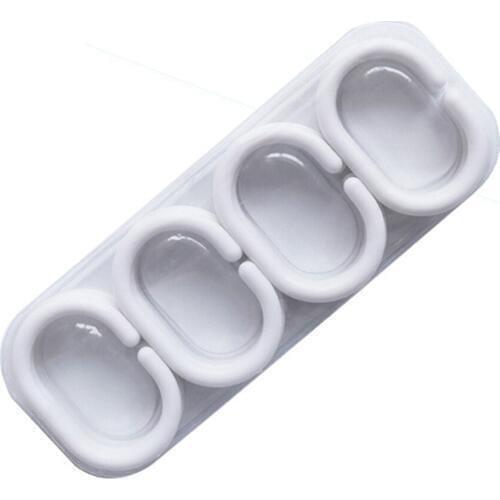 100 sets (12pc/set) Shower Curtain Hook Hanger Ring Bath Drape Loop Clip Glide Convenient Replacement Bathroom Accessories