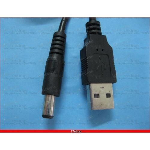 2 pcs USB A Male to DC Power Plug Male 5.5x2.1mm Black Cable 100cm 1.0m 39.4inch