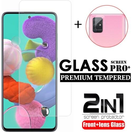 2In1 Camera Lens for Samsung Galaxy A51 A50 A71 A20e A21s A10 Tempered Glass Screen Protector For Samsung A51 M21 M31 Film Glass