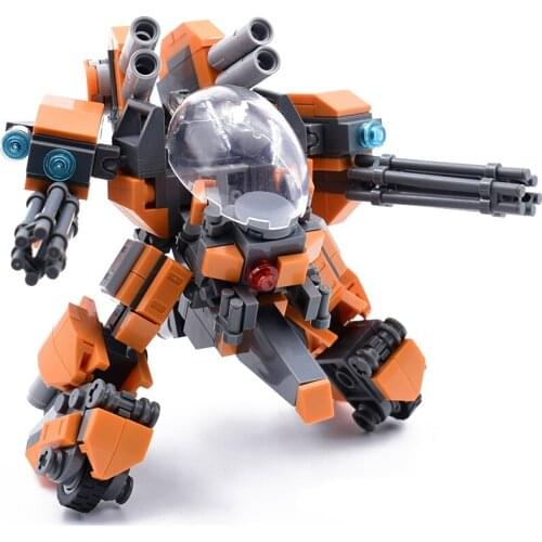 336pcs Armor Robots Building Blocks Toys For Children Orange Action Figure Models Assemble Bricks Kids Toys Armed Soldier Dolls