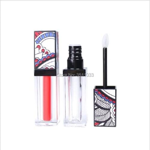 6ml 3D Style Square Lip Gloss Wand Tube Makeup Tool Cosmetic Lip Oil Container Clear Beauty Lip Gloss Brush Lip Balm Container