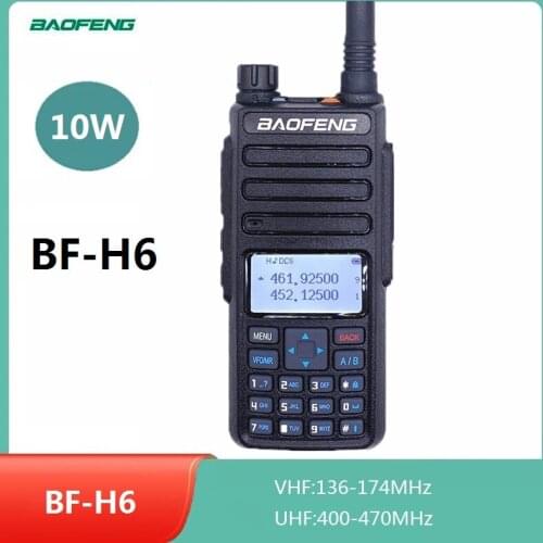 Baofeng BF-H6 10W High Power Walkie Talkie Long Range 20KM Two Way Radio Transceiver Dual Band VHF UHF Ham CB Radios Station