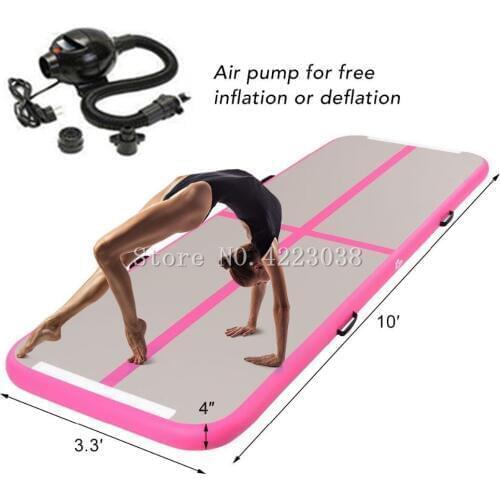 Free Shipping Inflatable Gymnastics Tumbling Mat Air Track Tumbling Floor Mats for Home Use, Beach, Park and Water (3m*1m*0.1m)