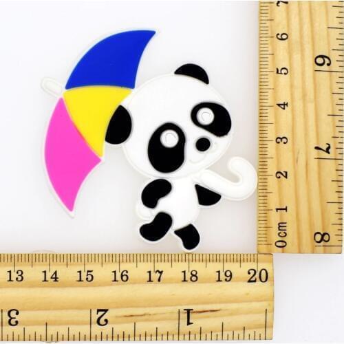 10pcs Panda Shape Flatback Soft PVC Charms Fit Keychain/Fridge Magnet/Clogs/Phone Case/iPad DIY Craft Handmade Accessories
