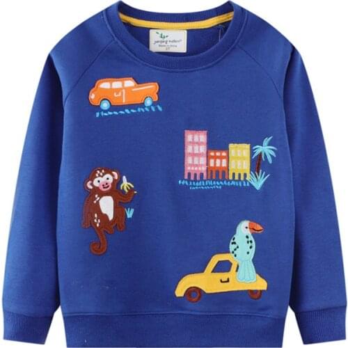 Jumping Meters New Arrival Animals Applique Childrens Fall Winter Sweatshirts For Boys Girls Sport Outwear Shirt Hoodies Tops