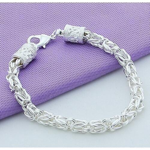 Hot Sale 925 Sterling Silver Jewelry Chain Bracelet For Women Silver Hand Chain Bracelet Men