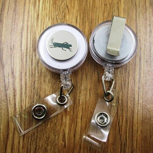 Grasshopper ID Badge Reel gift for him/her friend family retractable recoil id badge holder work fun