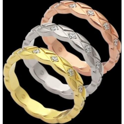 Narrow Cutting Grain Rhinestone Rings For Women