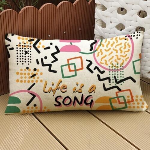 Memphis Decor Style Geometry Pattern Long Waist Pillow Case Home Sofa Car Decorative Rectangle Cushion Cover 30x50cm