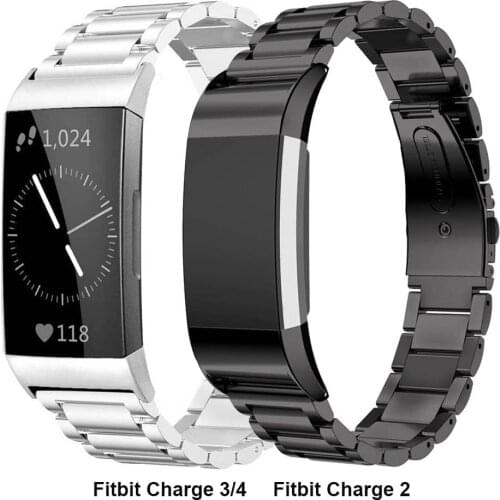 Metal Wrist Band Fitbit Charge 2 Fitness Replacement Strap for Fitbit Charge 3/4 SE Wristband Stainless Steel Bracelet Silver