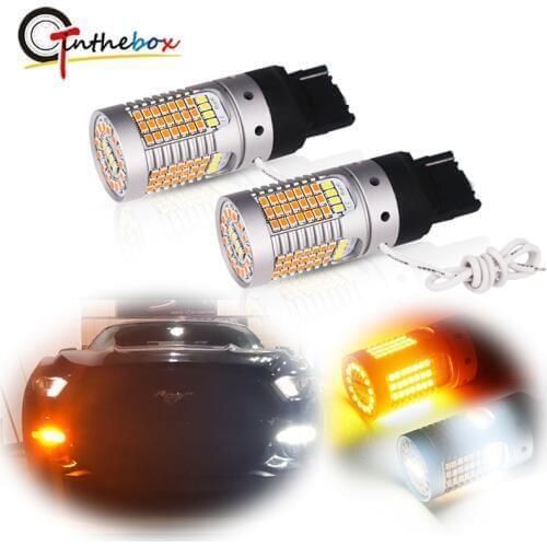 No Hyper Flash Error Free Switchback T20 7440 7443 21W White/Amber LED Bulbs For Daytime Running Light DRL/Turn Signal Lights